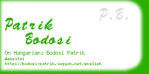 patrik bodosi business card